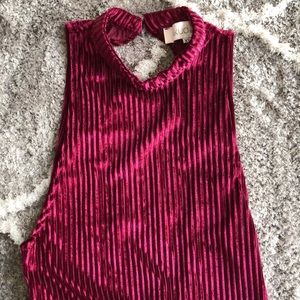 Red/Pinkish Suede Romper